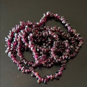 35” Genuine Garnet Nugget Necklace, Beautiful Color, Versatile Piece